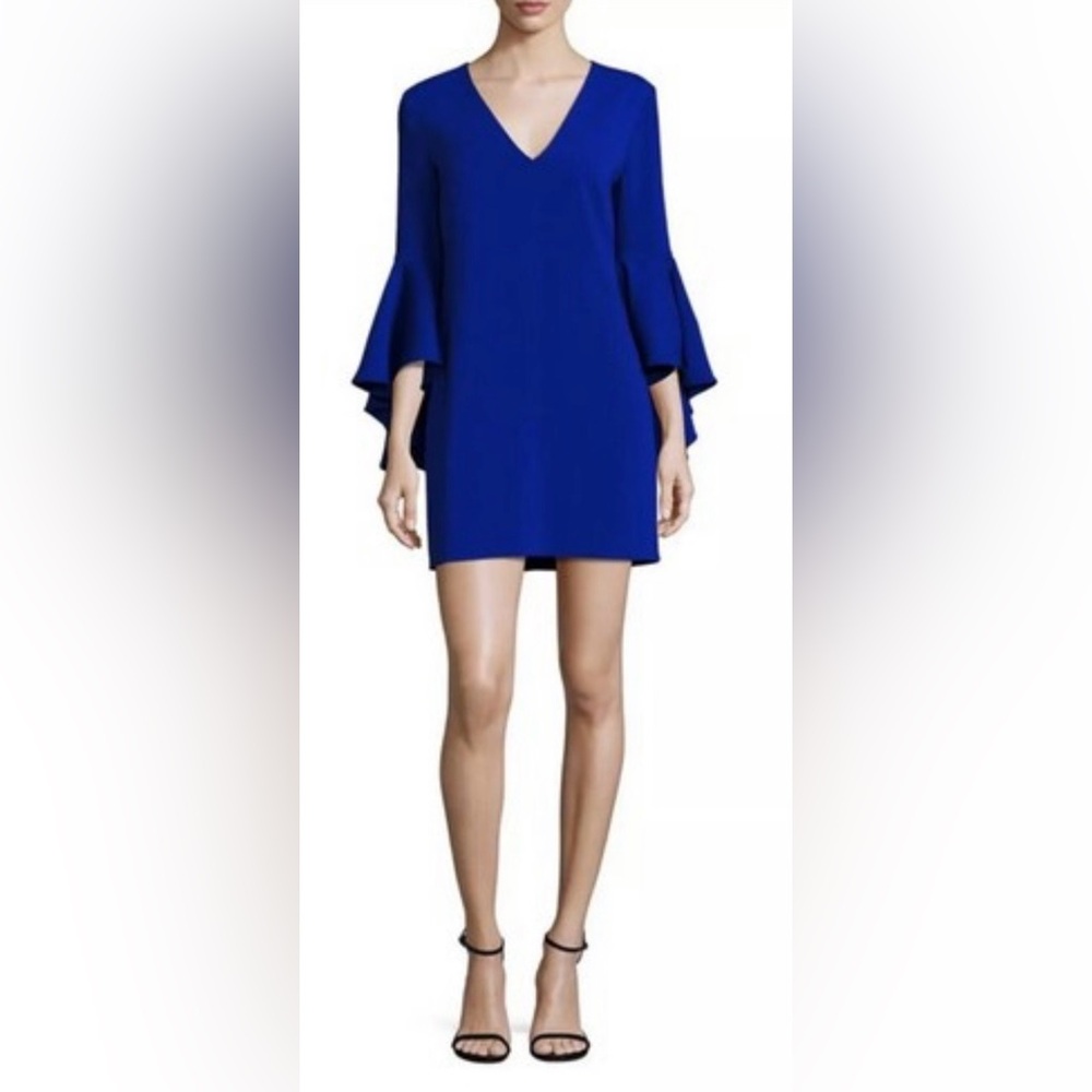 Milly Vibrant Blue Flare Sleeve Mini Dress